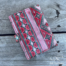 Load image into Gallery viewer, AUCTION Embossed Pink/Red/Turquoise Journal Cover