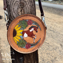 Load image into Gallery viewer, Succulent Sunflower Moon Paint Horse Mini Round Bag