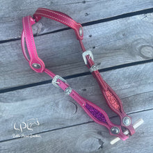 Load image into Gallery viewer, Pink & Red Double Ear Headstall