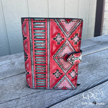 Load image into Gallery viewer, AUCTION Embossed Pink/Red/Turquoise Journal Cover