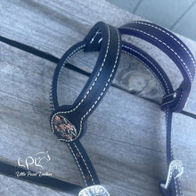 Load image into Gallery viewer, Navy & Purple Double Ear Headstall