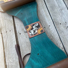 Load image into Gallery viewer, Distressed Turquoise and Sunflower Saddle Bags