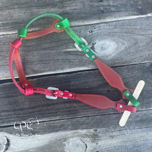 Load image into Gallery viewer, Green & Red Glitter Double Ear Headstall