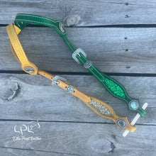 Load image into Gallery viewer, Yellow & Green Double Ear Headstall
