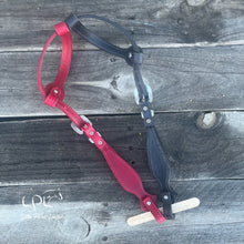 Load image into Gallery viewer, Black & Red Glitter Double Ear Headstall