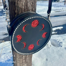 Load image into Gallery viewer, Red Moon Phase Round Bag