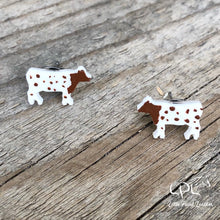 Load image into Gallery viewer, Speckled Brown Cow Earrings