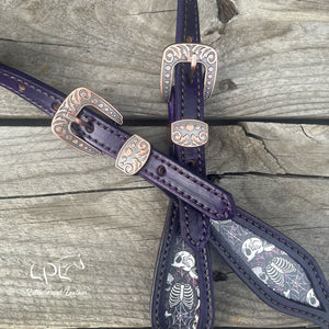 Dark Purple Skeleton One Ear Headstall