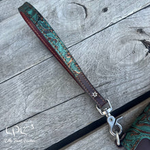Load image into Gallery viewer, AUCTION Teal Floral Trifold Wallet &amp; Wristlet
