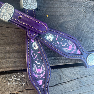 Dark Purple Bat One Ear Headstall