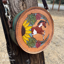 Load image into Gallery viewer, Succulent Sunflower Moon Paint Horse Mini Round Bag
