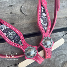 Load image into Gallery viewer, Pink Skeleton Browband Headstall
