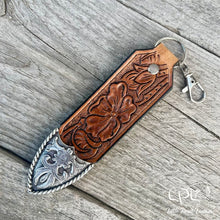 Load image into Gallery viewer, Tooled Belt Tip Keychains
