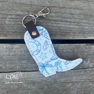 Printed Cowboy Boot Keychain