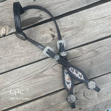 Load image into Gallery viewer, Black Grey Halloween One Ear Headstall
