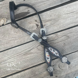 Black Grey Halloween One Ear Headstall