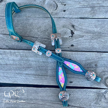 Load image into Gallery viewer, Teal Easter Jelly Beans One Ear Headstall
