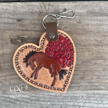Load image into Gallery viewer, Tooled Heart Keychain
