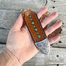 Load image into Gallery viewer, Tooled Belt Tip Keychains
