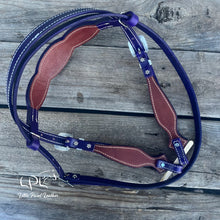 Load image into Gallery viewer, Purple Tooled Moon Phase Headstall
