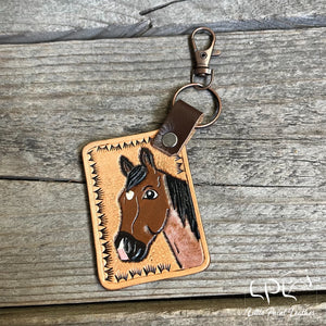 Bay Roan Horse Keychain