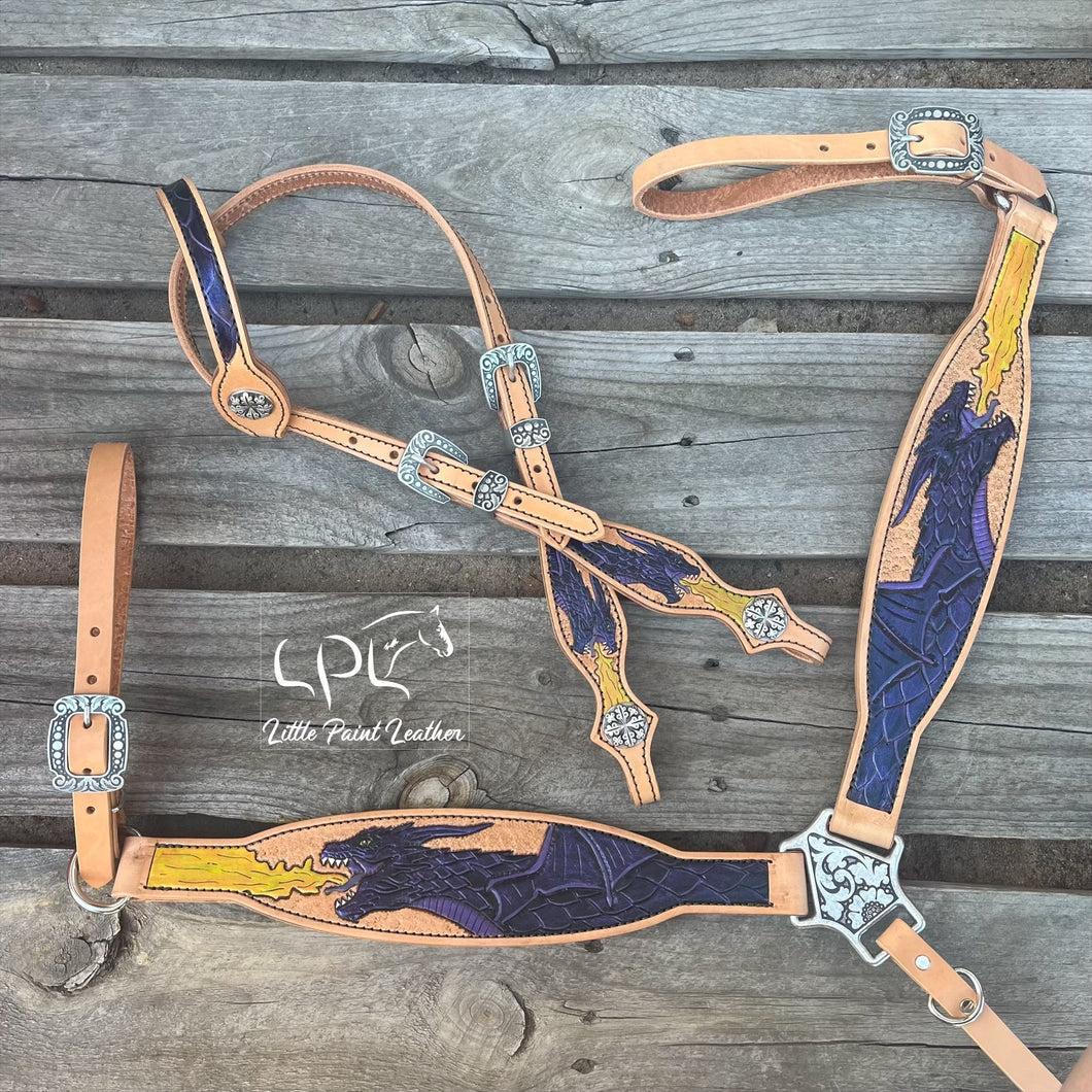 Purple/Black Color Shift Dragon Tack Set