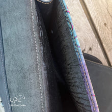 Load image into Gallery viewer, Distressed Black and Rio Hide Saddle Bags
