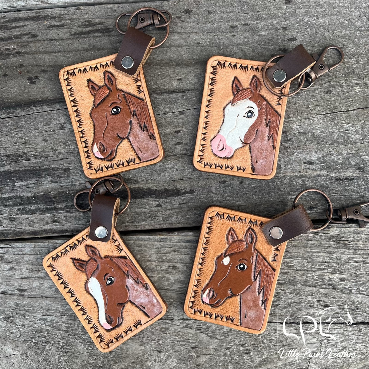 Red/Strawberry Roan Horse Keychain – Little Paint Leather