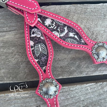 Load image into Gallery viewer, Pink Skeleton One Ear Headstall
