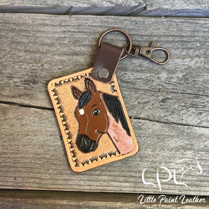 Bay Roan Horse Keychain