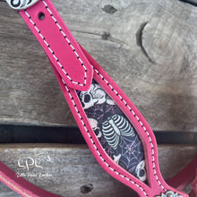 Load image into Gallery viewer, Pink Skeleton Browband Headstall
