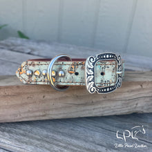 Load image into Gallery viewer, AUCTION 14-18” Driftwood Hide Blingy Dog Collars
