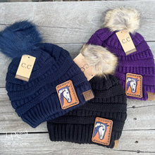 Load image into Gallery viewer, Skeleton Horse Fuzzy Pom Beanie
