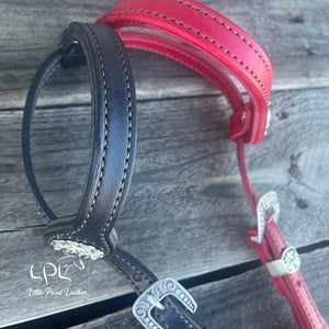 Black & Red Glitter Double Ear Headstall