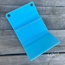 Load image into Gallery viewer, Blue Butterfly Trifold Wallet
