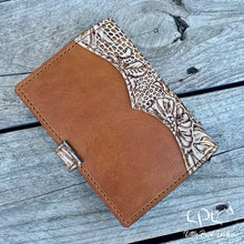Load image into Gallery viewer, AUCTION Cream/Brown Embossed Leather Journal Cover
