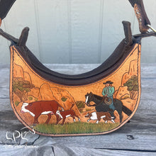 Load image into Gallery viewer, Ranching Cowgirl Half Moon Style Handbag
