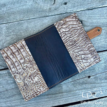 Load image into Gallery viewer, AUCTION Cream/Brown Embossed Leather Journal Cover
