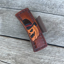 Load image into Gallery viewer, Cowboy Jack O Lantern Hair Clip
