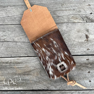 Cowhide Saddle Pouch- Square Concho