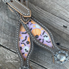 Load image into Gallery viewer, Grey Purple Halloween One Ear Headstall
