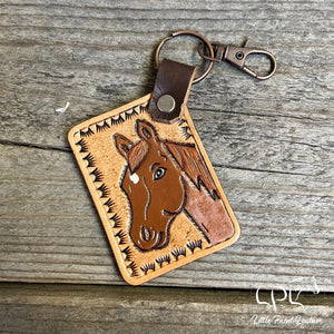 Red/Strawberry Roan Horse Keychain