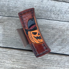 Load image into Gallery viewer, Cowboy Jack O Lantern Hair Clip
