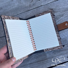 Load image into Gallery viewer, AUCTION Cream/Brown Embossed Leather Journal Cover
