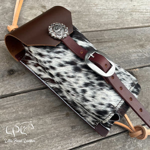 Black/White Cowhide Bottle Holder