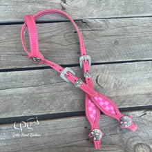 Load image into Gallery viewer, Pink Checkered One Ear Headstall
