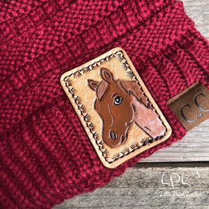 Adult Sized Beanie- Red Roan Horse