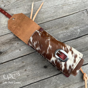 Brown/White Cowhide Bottle Holder