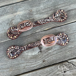 Brown Floral Spur Straps