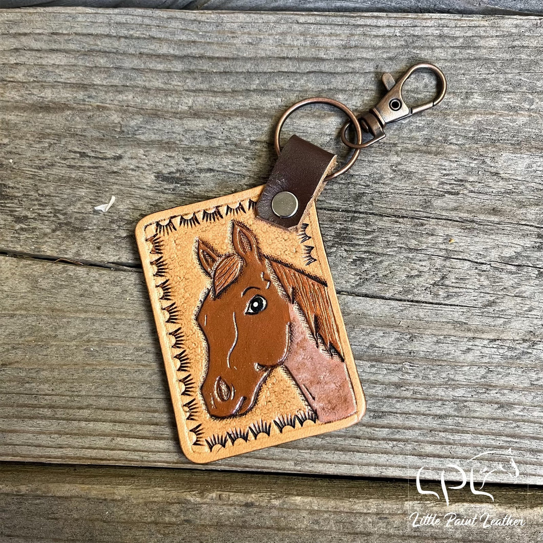 Red/Strawberry Roan Horse Keychain